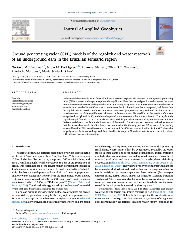 Journal of Applied Geophysics 2022 cover